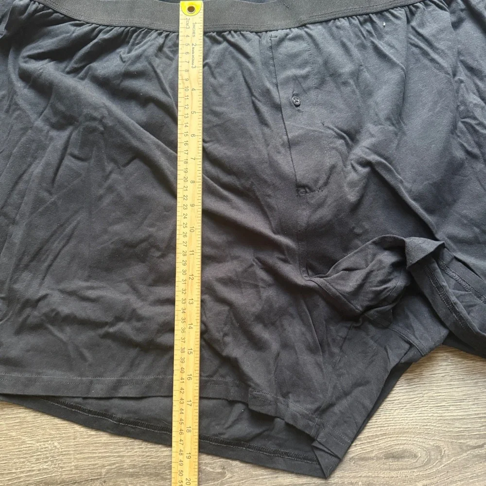 NWOT Amazon Essentials Men 5XL Black Knit Boxer Briefs Button Fly 2 Pack Stretch